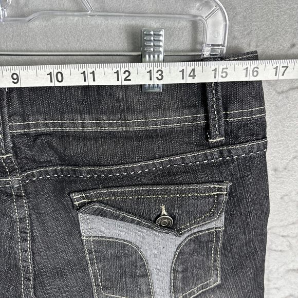 Freestyle Revolution Cuffed Hem Capri Jeans Womens Black Size 11 Stretch - Picture 8 of 9